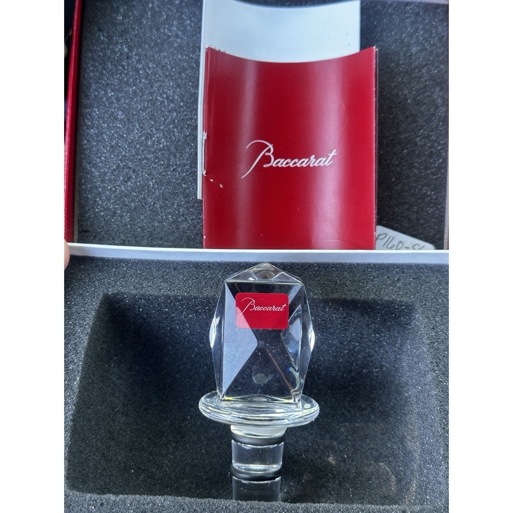Baccarat France Luxour Crystal Glass Wine Bottle Stopper - New Open Box Tip Top
